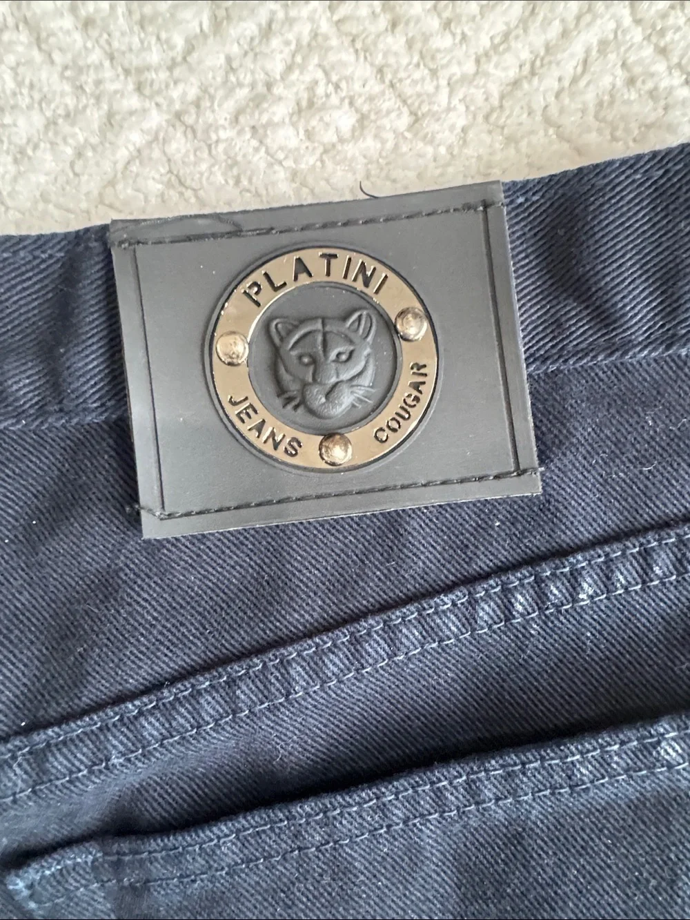 Platini Men's Straight-Leg Jeans in Black Sz 38X30 100% Cotton